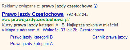 Kampania reklamowa Google Adwords dla szkoły nauki jazdy OSK Safety Car z Częstochowy