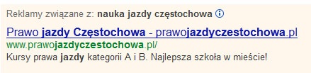 Linki sponsorowane dla szkoły nauki jazdy OSK Safety Car z Częstochowy